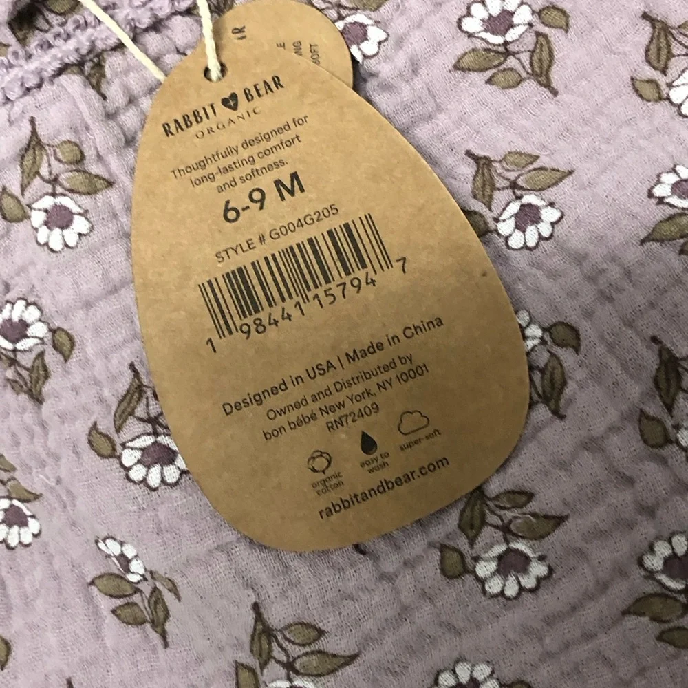 Rabbit & Bear Mauve Floral Dress with Coordinating Bloomers & Headband